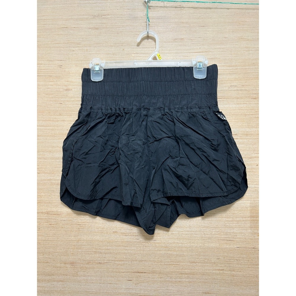 FP Movement The Way Home Shorts Black High Waisted Smocked Athletic Womens M